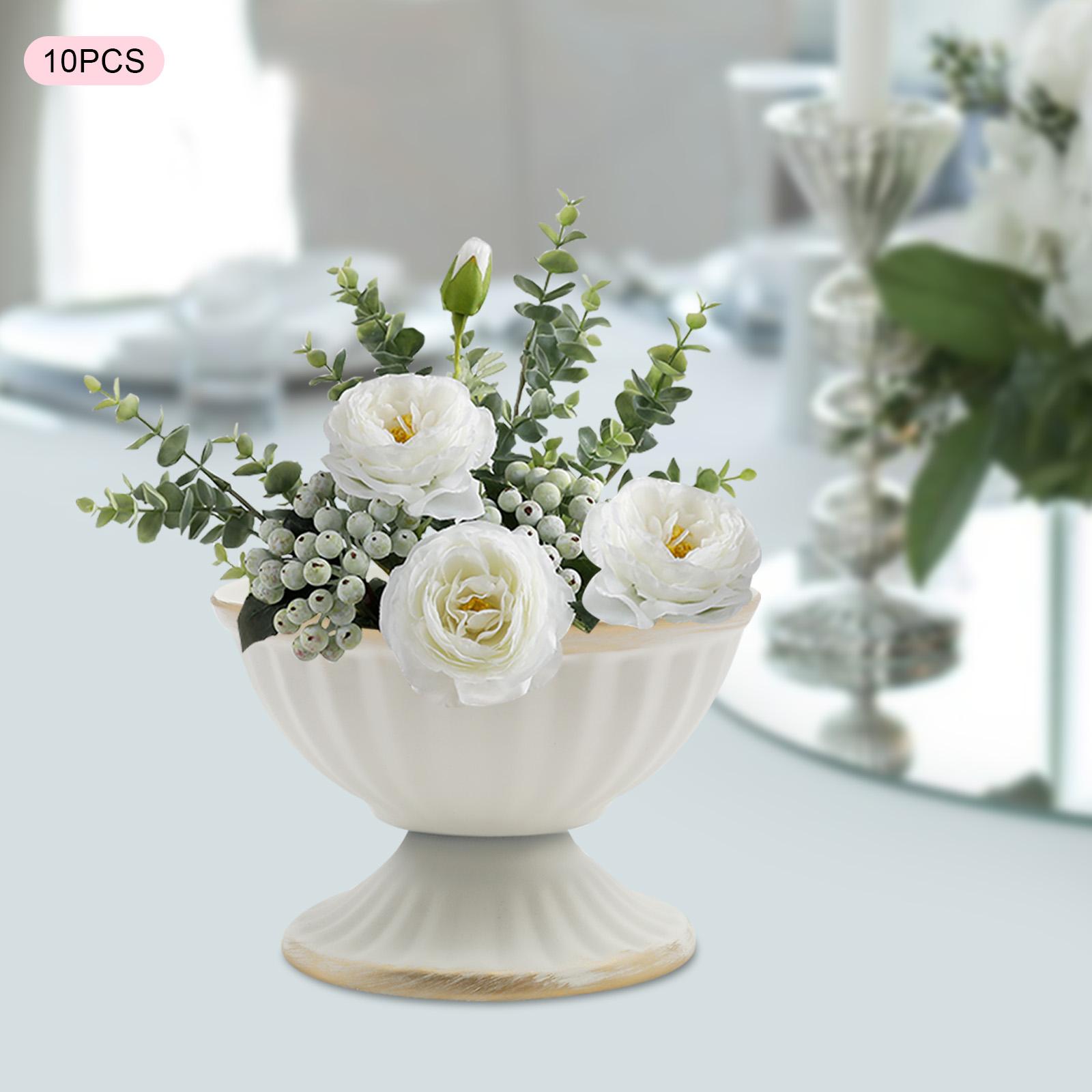 

10-Pack Small Iron Tabletop Vases, Antique White Gold Finish, 6.7cm(2.6in) Height, Set of Decorative Mini Flower Vases for Party белый