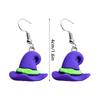 Fashion Halloween Dangle Earrings Pumpkin Cat Hat Earrings Statement Jewelry