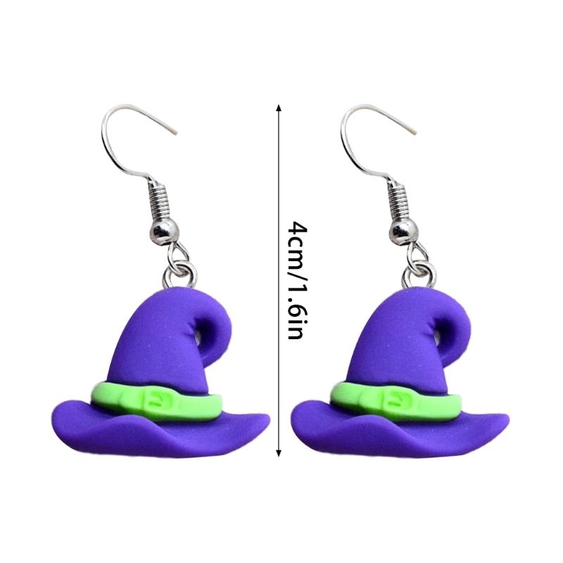Fashion Halloween Dangle Earrings Pumpkin Cat Hat Earrings Statement Jewelry