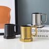 Novel Ceramic  Matte Electroplated Mug Screw  Office Coffee Cup Kitchen Bar Supplies Home Living Room Drinking Utensils