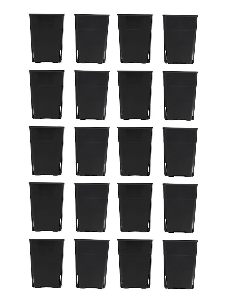Plastic Square Plant Pots for Balcony and Patio with Efficient Drainage and Stackable Construction for Organized Storage