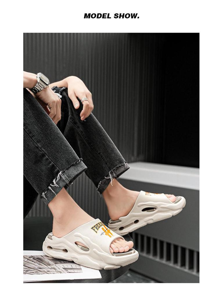 Par Sandaler med tjock sula och höjdökning, Halkfria EVA-flip-flops för inomhusbruk och stranden.