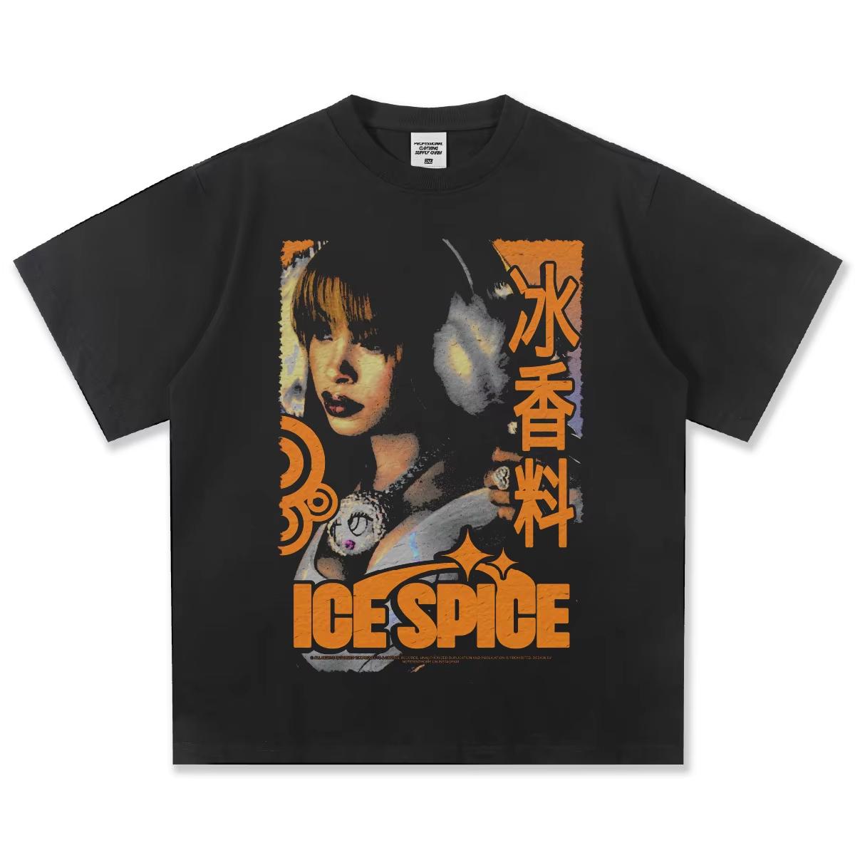 

Ice Spice Graphic T-Shirt Women Unisex Oversized Hip Hop Rapper Casual Cotton Short Sleeve Streetwear Vintage Fashion Top S