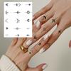 1 Sheet Sun Crescent Totem Chain Temporary Tattoos For Women Finger, Fake Tattoo Sticker Waterproof Long Lasting Realistic Tatoo