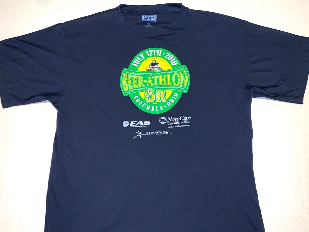 Редкая винтажная футболка 2010 года Beer Athlon 5K Колумбус Огайо Buffalo Wild Wings Новая XL Унисекс S