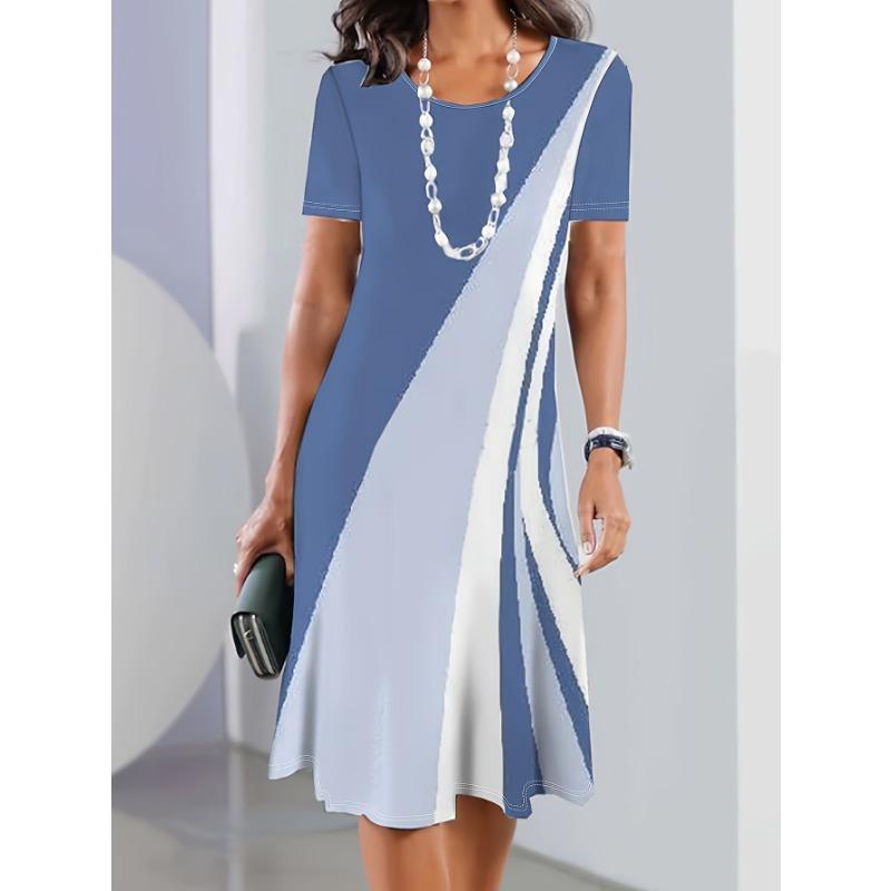 

Новое модное женское платье с коротким рукавом в курортном стиле весна-лето S