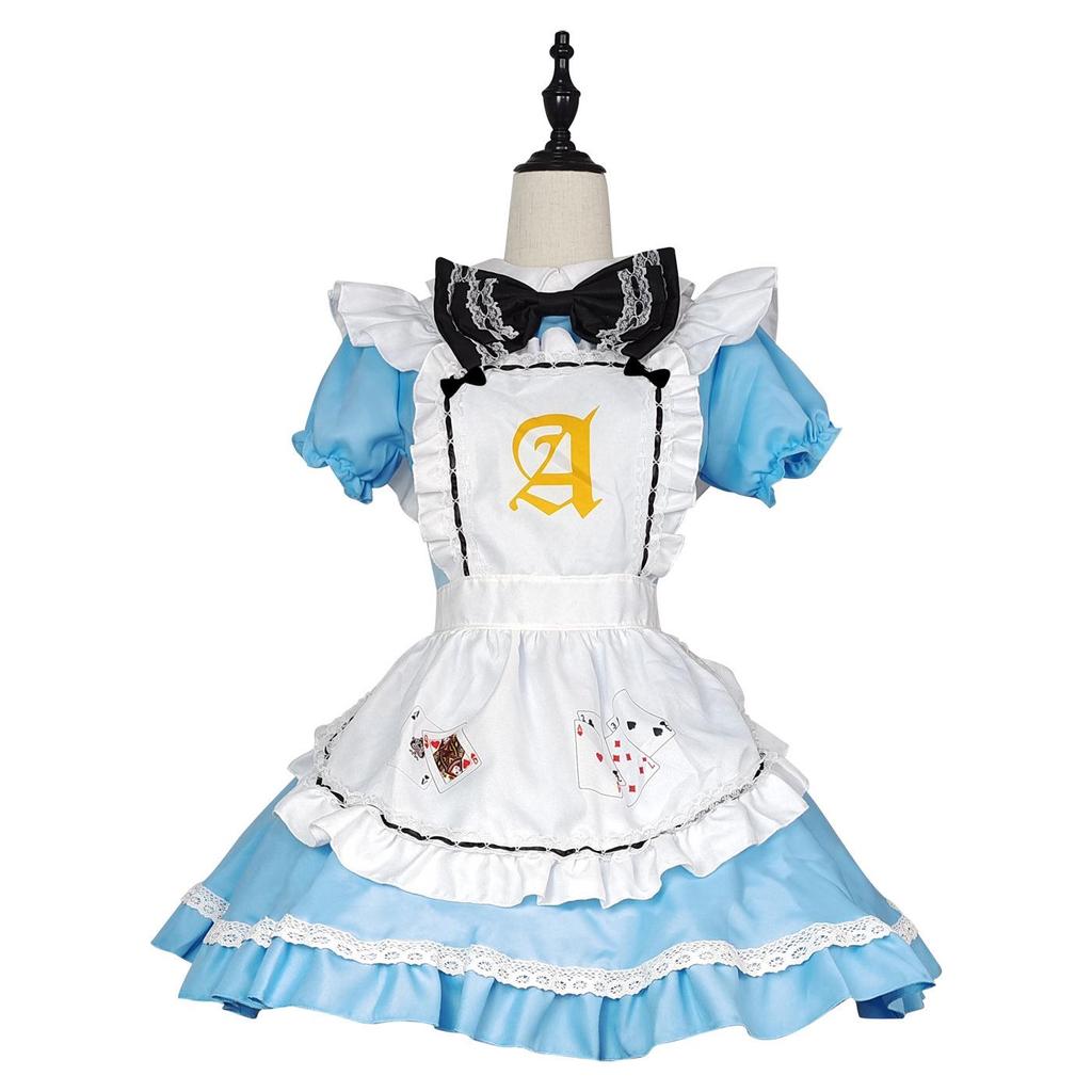 Japanese Anime Alice In Wonderland Series Playing Card Maid Cosplay Outfit
