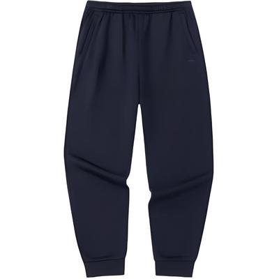 Sports Lifestyle Series Fleece-Lined Mid-Waist Drawstring Cuffed Knit Joggers Men Joggers Basic-Black 952517306S-1