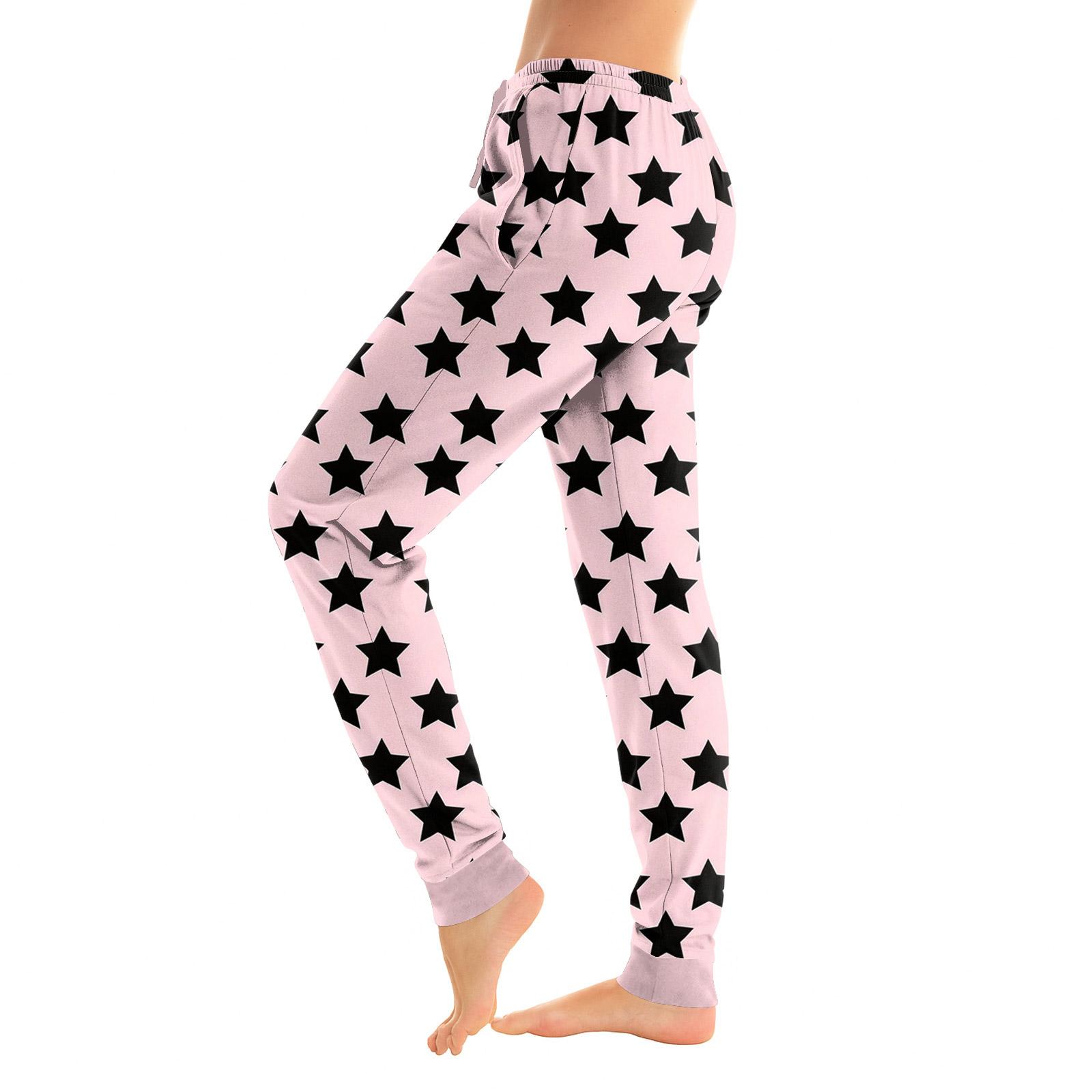 

Women Winter Soild Color Pants Full Length Long Trousers Sports Pants XXXL рожевий