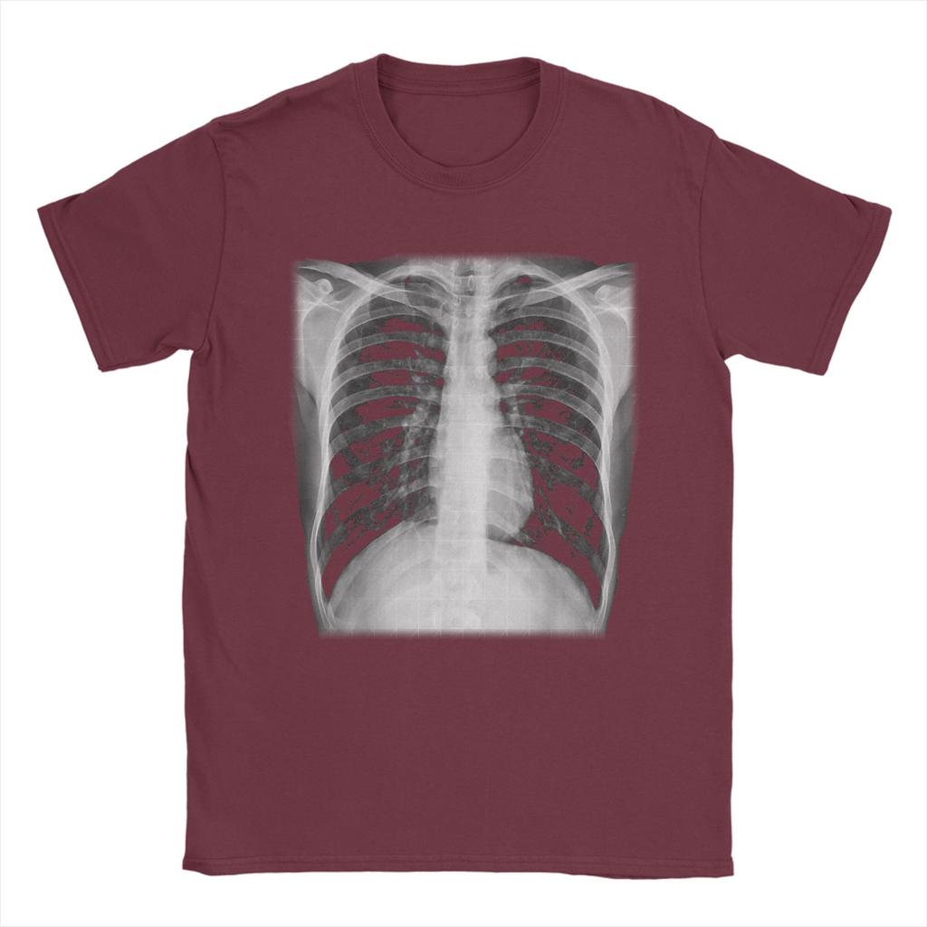 Skelett Brustkorb Röntgen Herren T-Shirts Lässige T-Shirts Kurzarm O-Ausschnitt T-Shirt Baumwolle Große Größen Oberteile