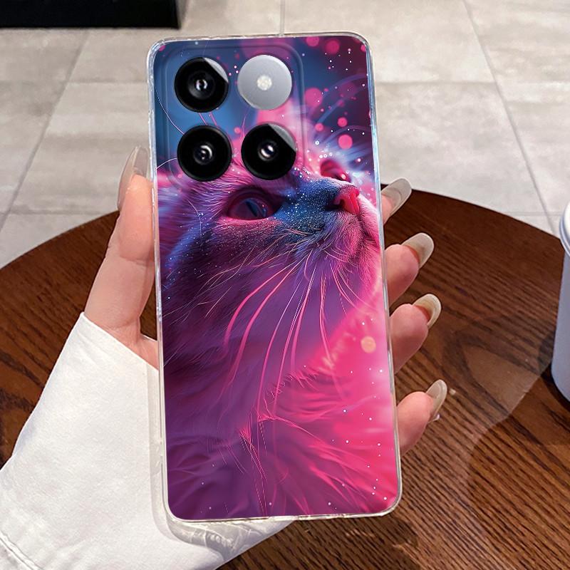 Jelly Casing For Xiaomi 14T 14TPro Clear Silicone Soft TPU Back Cover For Xiaomi 14T Pro Cute Cat Rabbit Heart Protective Case