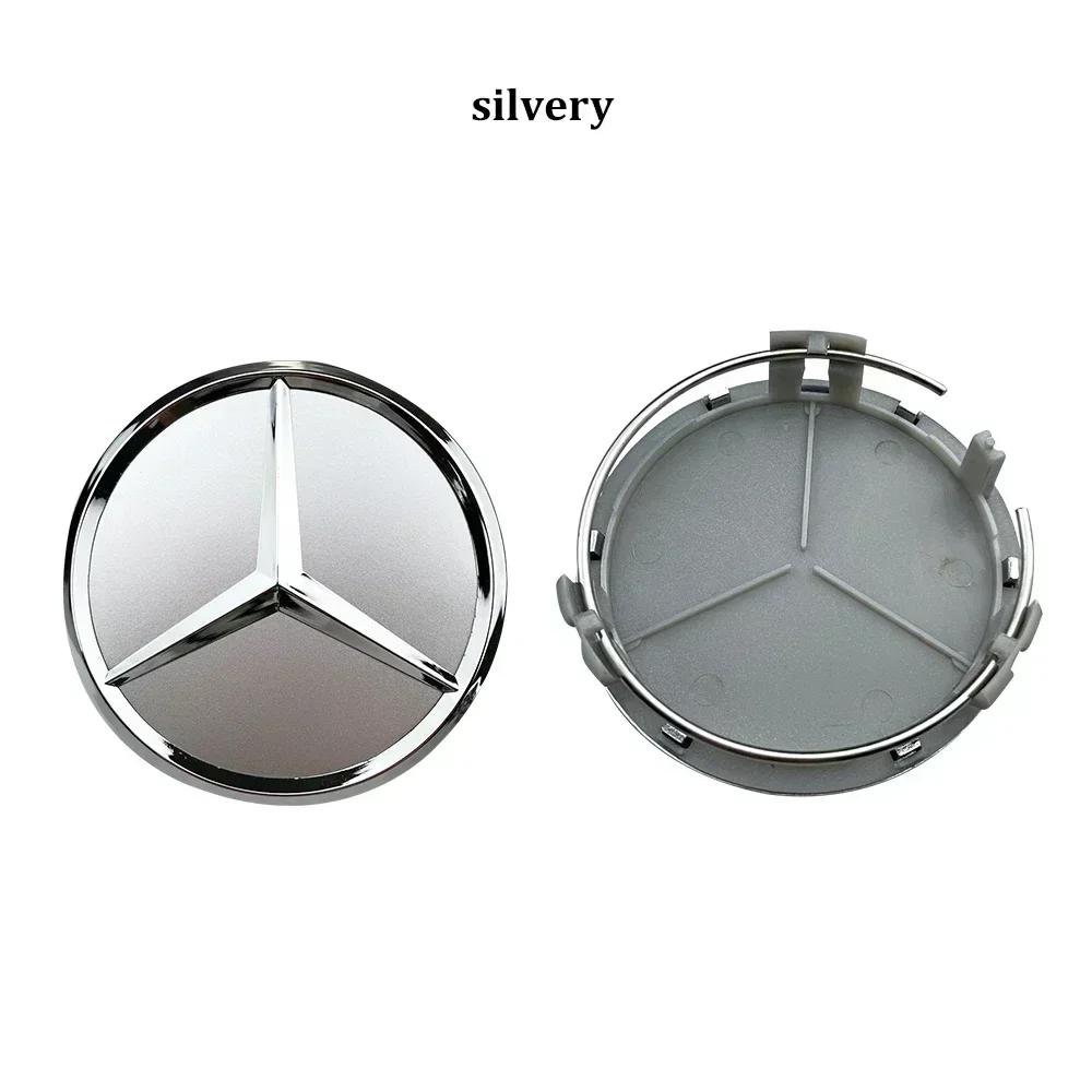

Car Sticker New 2025 For Mercedes Benz Mercedes Benz wheel center cap 4pcs black 75mm Hubcap For Mercedes w204 w211 w205 W212 am