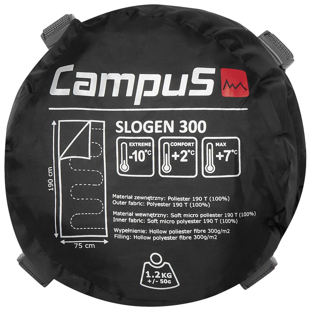 Campus Slogen 300 Left Sleeping Bag, Unisex Grey Sleeping Bag