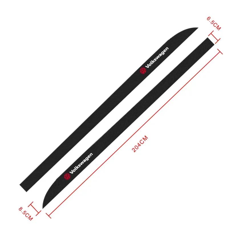 For VOLKSWAGEN VW 2pcs Car Door Side Skirt Sill Stripe Carbon Decals Auto Styling Accessories For Volkswagen VW Golf Passat B6 J