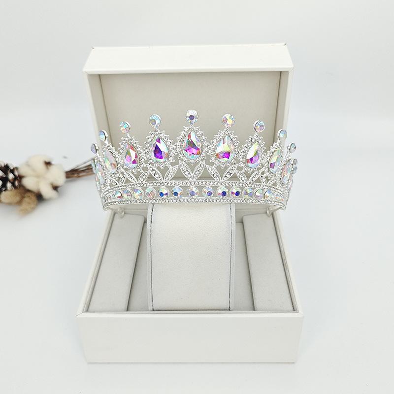 European Style Bridal Crown Accessories Tiara Wedding Dress Tiara Alloy Rhinestone Headband Queen Birthday Party Crown