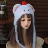 Korean Style Ear Protection Hat Cartoon Plush Pullover Hats Plush Earmuffs Cap  Cycling Riding