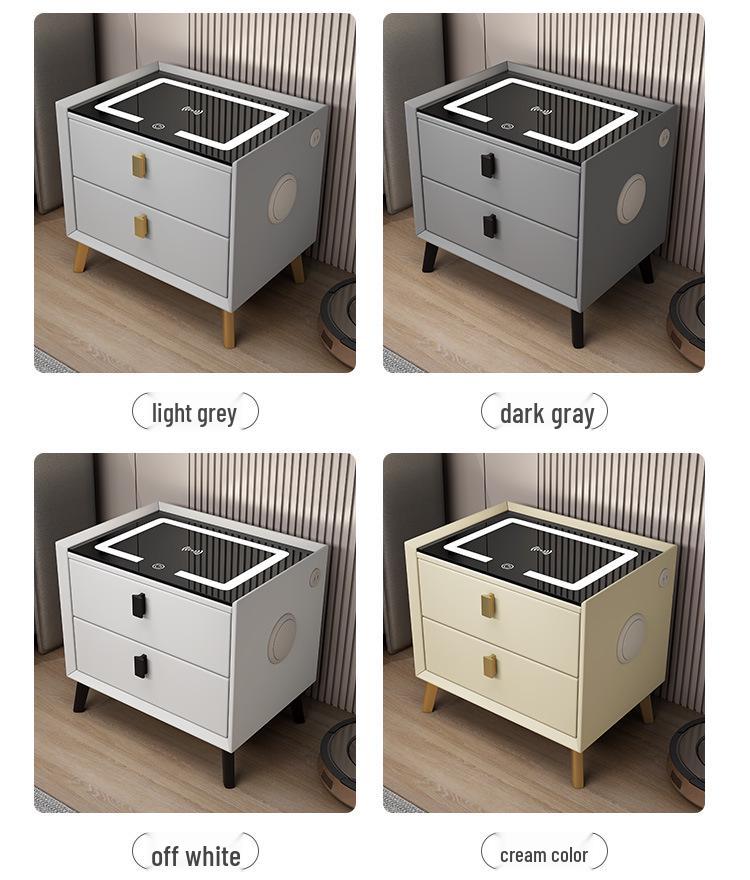 Smart Bedside Table with Storage - Compact Bedroom Cabinet