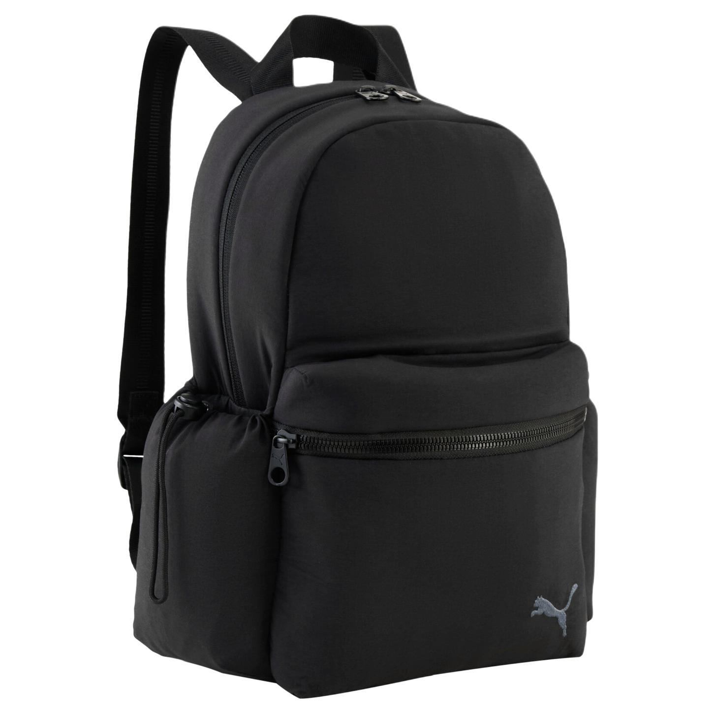Puma Her Zipper Closure Multi-Layer Storage Fabric Backpack Small Women backpack Black 09270501 Black
