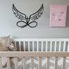 Black Metal Angel Wings Wall Art Heart Cutout Decor for Indoor Outdoor Living Room Bedroom Garden