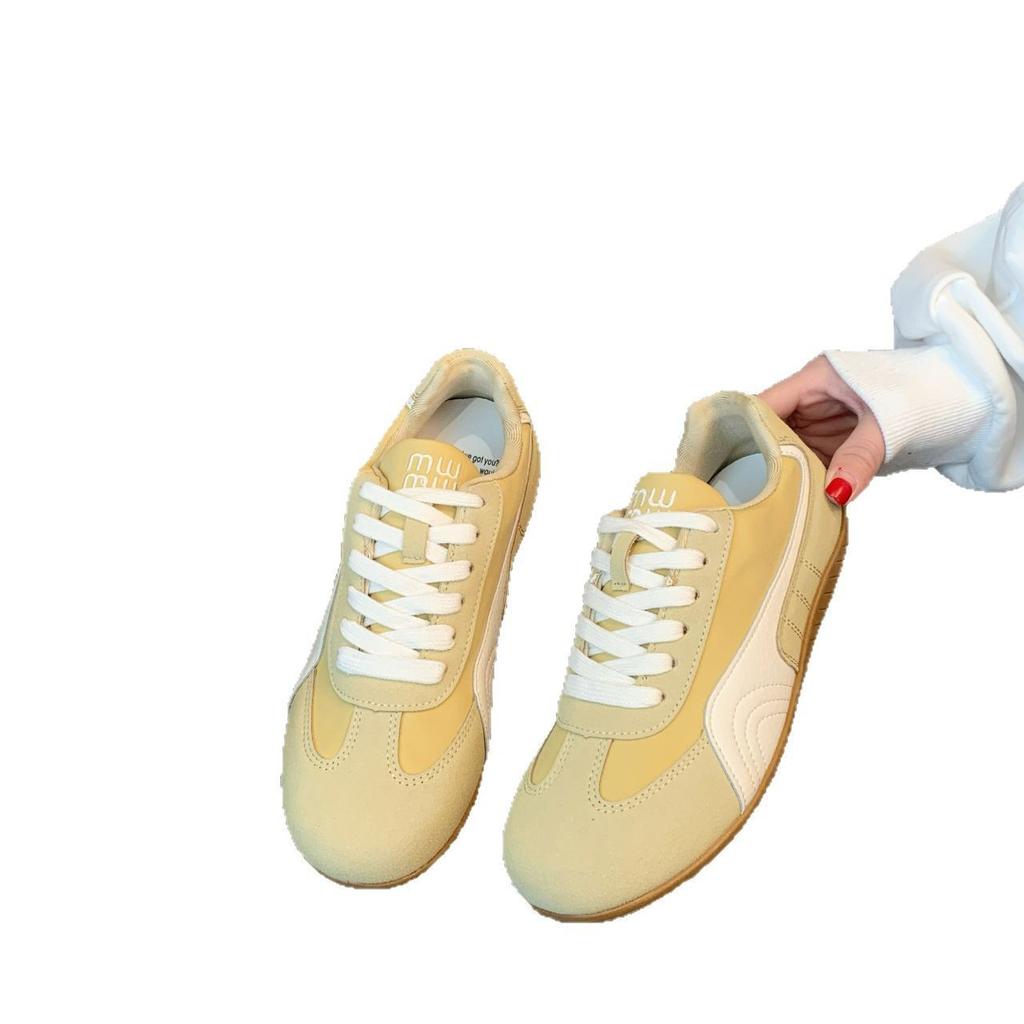 Board shoes lace-up sneakers 2025 retro running German training shoes casual little white shoes women's versatile training ins flat bottom