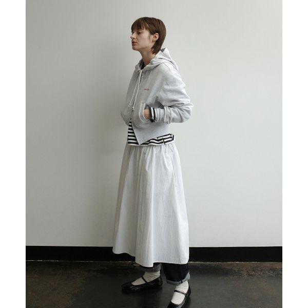 COVERNAT Solid Color Pleated A-Line Casual Long Skirt Women skirts White CO2501SR73WH
