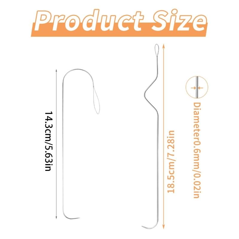 Set of 4 Curved  Bead Needle Accessory Bead Spinner Needle Stainless Steel Curved Needle for  Bead Artisans