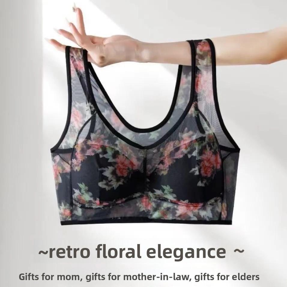 Sexy Pattern Printed Plus Size Vest Bra, One-Piece Fixed Cup Wireless Breathable Women Bra