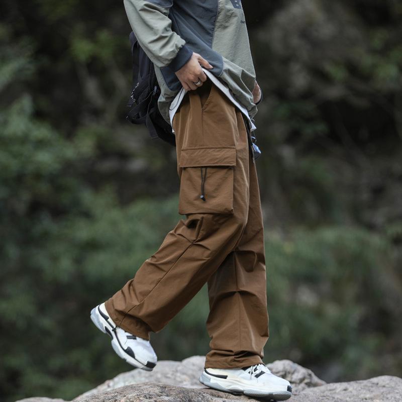 Men's High Street Tactical Cargo Pants - Autumn/Winter Pleated Outdoor Style