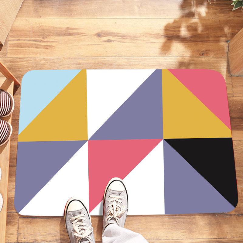 Home Crystal Velvet Floor Mat Door Mat Bedroom Kitchen Toilet Foot Mat Bathroom Absorbent Non-slip Mat