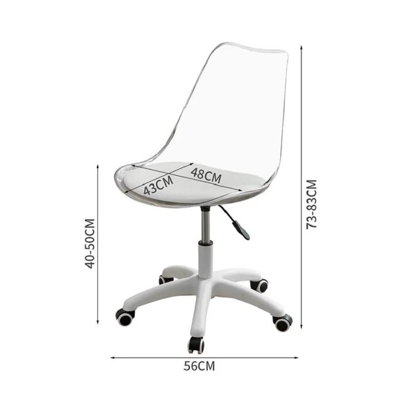 Computer Chair Rotary Wheel Lifting Family Makeup Chair Simple Transparent Small Space Office