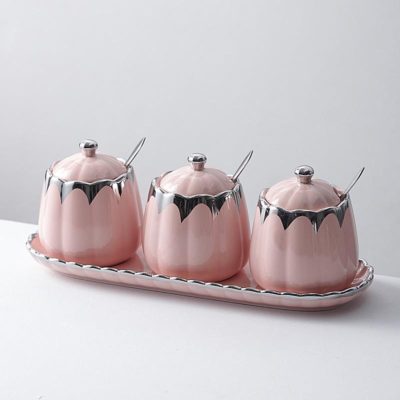 Креативный керамический набор кухонных баночек для специй - Хранение соли и приправ