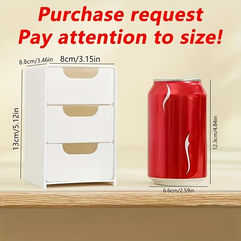3-Tier Desktop Drawer Organizer, Mini Storage Box for Office Supplies, Jewelry, Cosmetics, Desk Accessories