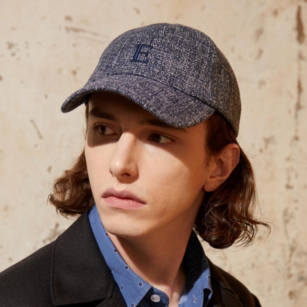 Inlichi Tweed Ball Cap - Navy (Blue Charcoal)