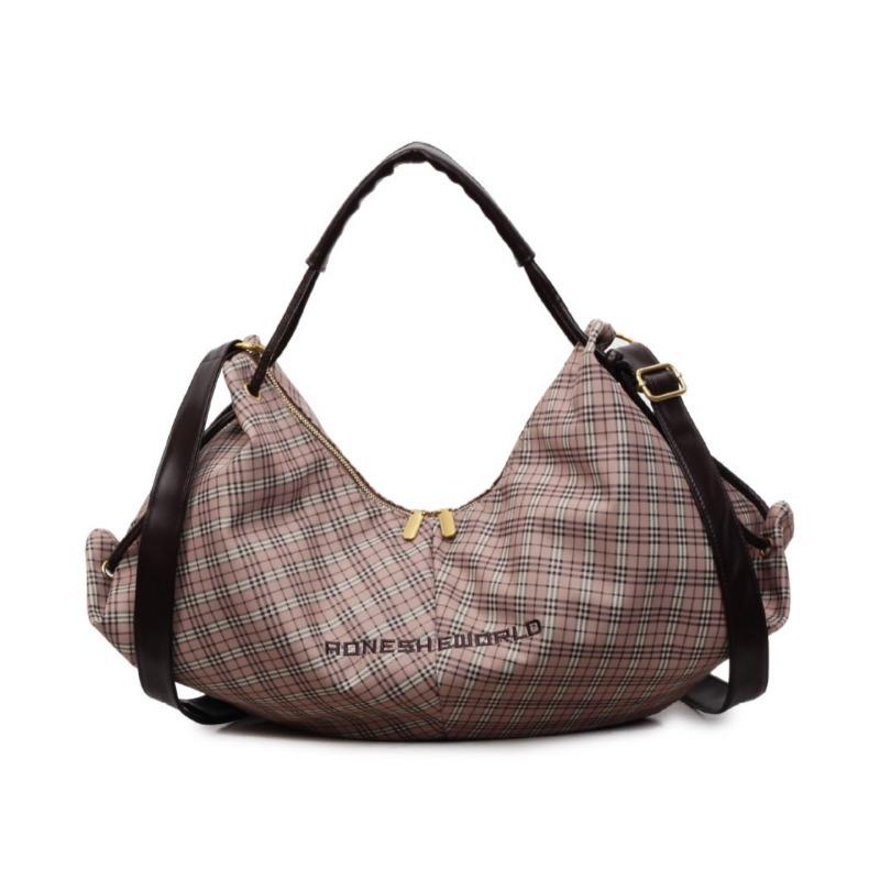 Neue frische karierte Mode-Schultertasche einfache lässige Umhängetasche große Kapazität Pendler-Tragetasche