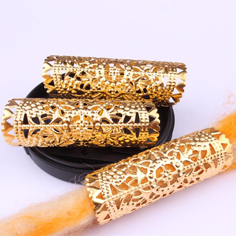 5pcs/bag Silver Metal Hair Rings Braid Dreadlocks Bead Hair Cuffs Dread Tube Charm Dreadlock for DIY Hair Accessaries
