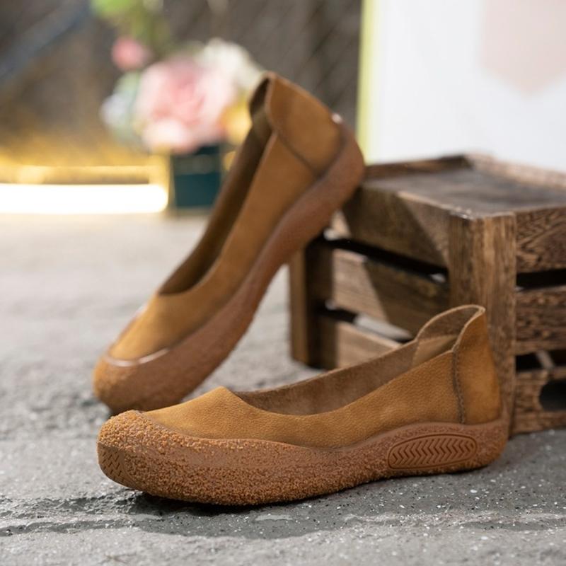 Fashion AIYUQI Women's Flat Shoes 2025 New  Non-slip Genuine Leather Casuals Female Shoes Large Size Retro Loafers For Women