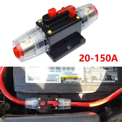 150A 125A 100A 80A 60A 50A 40A 30A 20A 12V 24V DC Rücksetzbarer Sicherungsautomat Automatischer Rücksetz-Sicherungshalter Schalter für Auto-Audio