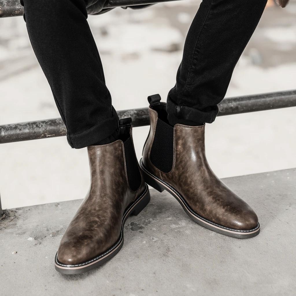 Boots Men Brand Retro Comfortable Casual Fashion 2026 Boots Leather