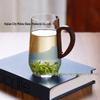 OLOEY Heat-Resistant Glass Cup with Walnut Handle