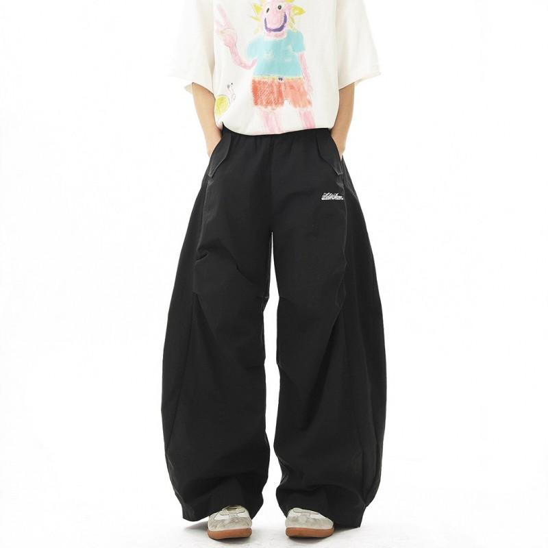 Mens Thin Quick-Dry Parachute Pants Loose Wide Leg Street Dance Casual Trousers