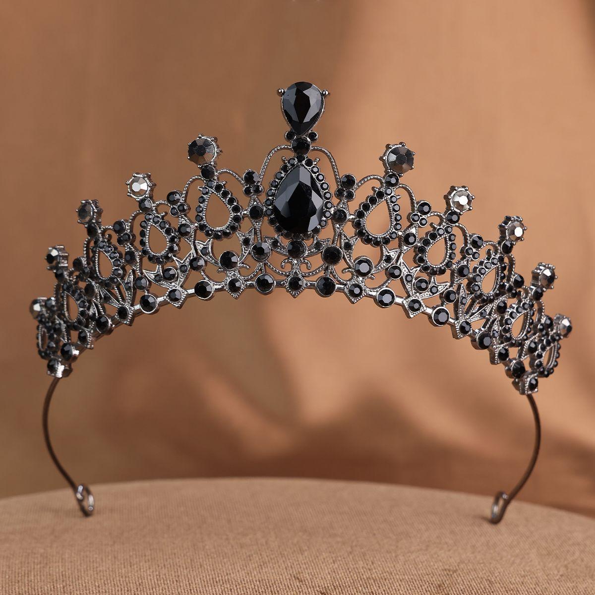 

Retro Black Tiara Queen s Halloween Crown Wedding and Dinner Accessories Halloween Makeup and Hair Accessories