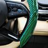 2 Pcs Laser Carbon Fiber Car Steering Wheel Cover 38cm Non-slip Card Cover Auto Steering Wheel Handle Booster Protective Cover