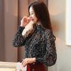 Women Chiffon Blouses Casual Stand Collar Floral Women Clothing Long Sleeve Printed Shirt Women Tops Chemise Femme