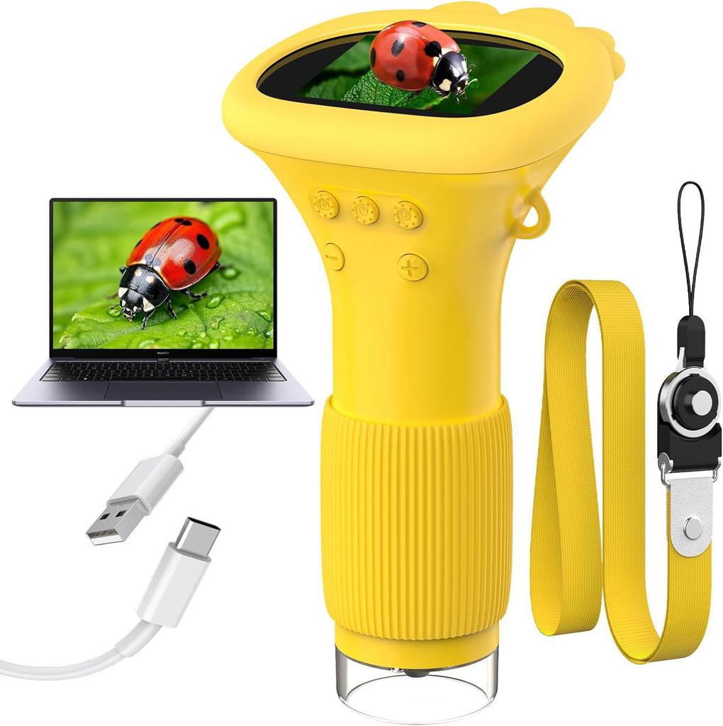 372 Portable Handheld Microscope Magnifier for Kids - Mini Science Experiment Toy