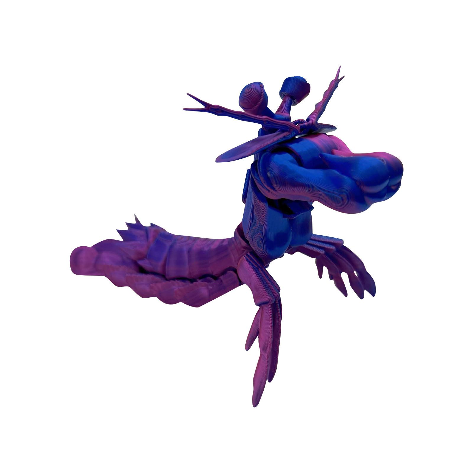 

3D-печатные украшения в виде креветок, игрушки для животных, украшения для дома, автомобиля, настольные украшения, суставы, не способные двигаться, креветки One Size фиолетовый