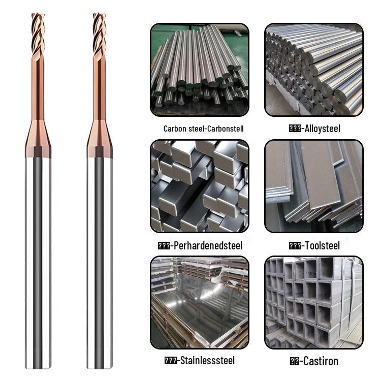 60° Tungsten Steel 4-Flute Carbide-Coated Round Nose CNC Milling Cutter