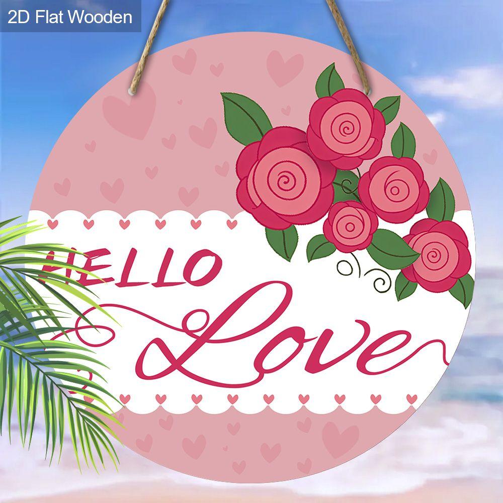 2D Flat Hanging Decorative Signs,interior Wall or Door decoration,"HELLO Love"logo,garden decoration,Valentine's Day Gift for Girlfriend