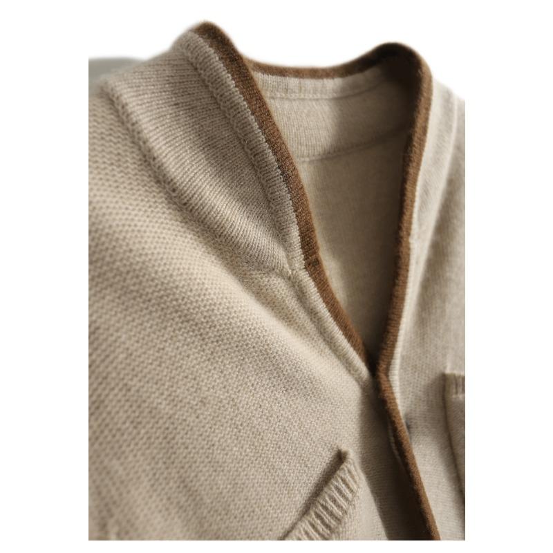 Dámský volný podzimní pletený kardiganový svetr top