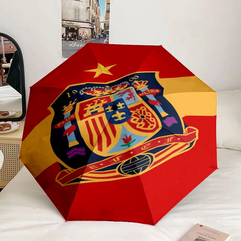 Spain Football Crest Umbrella 8-Frame for Travel, camping, Casual Lightweight Portable Umbrella, Essential for every family Holidays Gift
