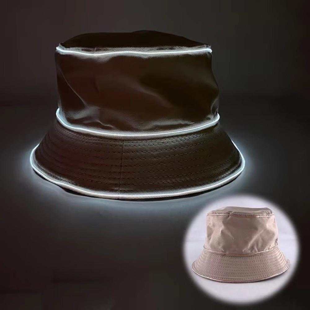 EL Wire LED Bucket Hat Flashing Modes Glowing Light Cap Fashion Flashing Glow Hat  Birthday Party